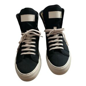 Woman By Common Projects Black Canvas High Top Sneakers Sz. 41 Style 414…​​​
